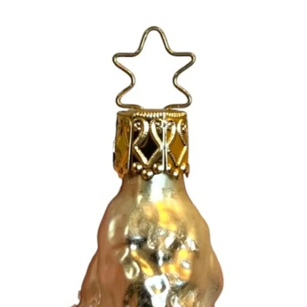 Vintage Inge-Glas German Glass Christmas Ornaments Angel Lamb Floral Set